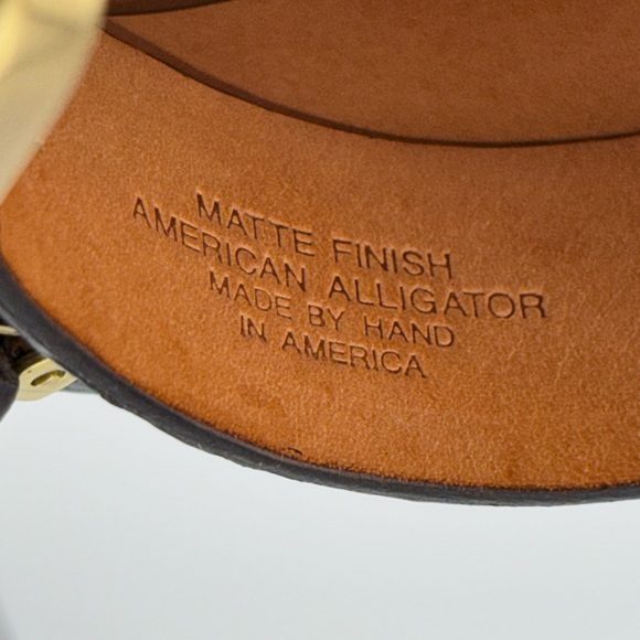 Martin Dingman Genuine Alligator Grain Calfskin Brown 42" Belt Hand Made in USA - Picture 4 of 12